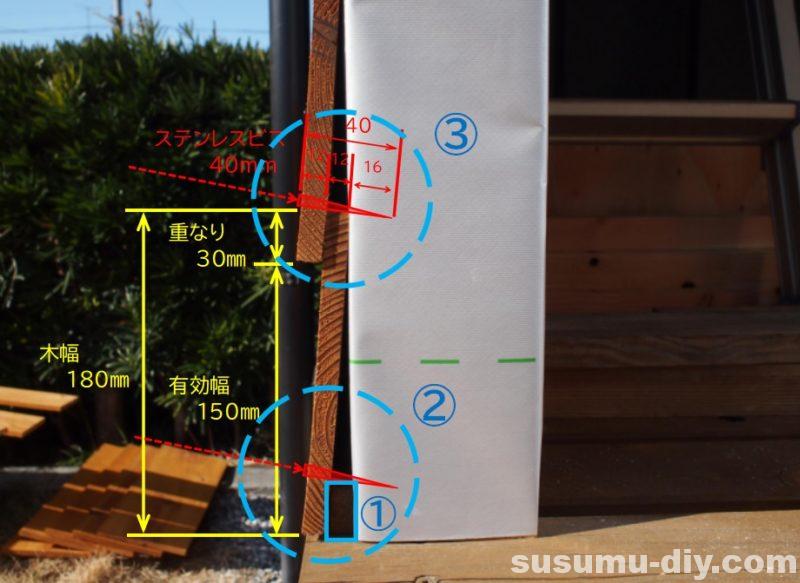 ウッドデッキ物置 6 ｄｉｙ外壁杉板鎧張り いよいよ杉板を取り付ける すすむ Susumu Diy