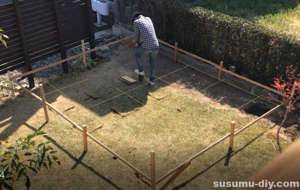 ひとりde小屋づくり】＃3 羽子板付き束石で独立基礎、穴掘り 
