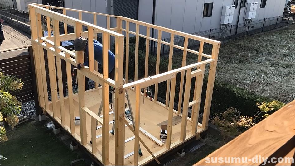 ひとりde小屋づくり】＃6 壁パネル、材木加工から枠組み、合板 