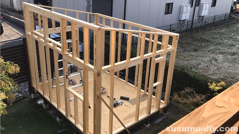 ひとりde小屋づくり】＃6 壁パネル、材木加工から枠組み、合板 